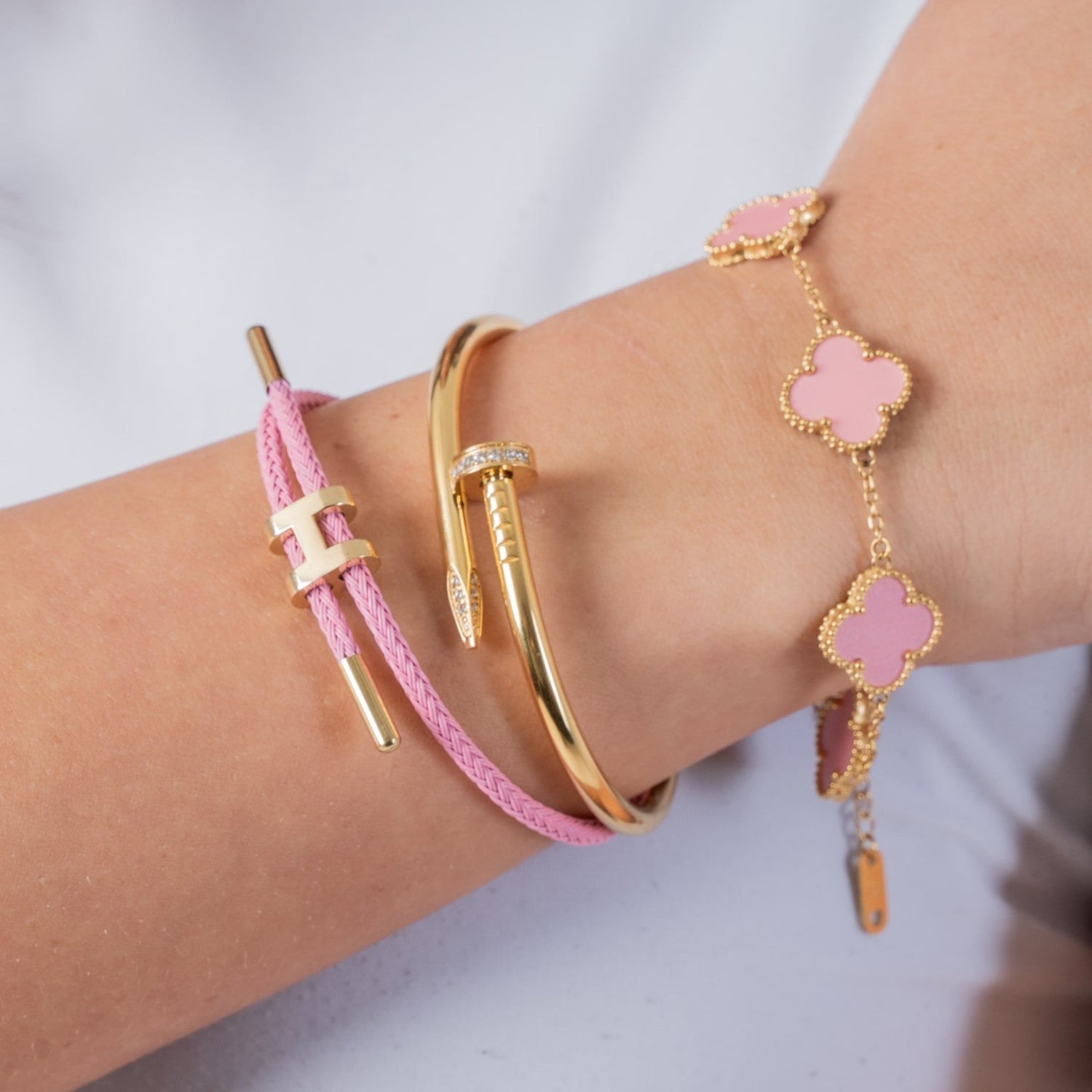 Pink Clover Set - BestJewelery