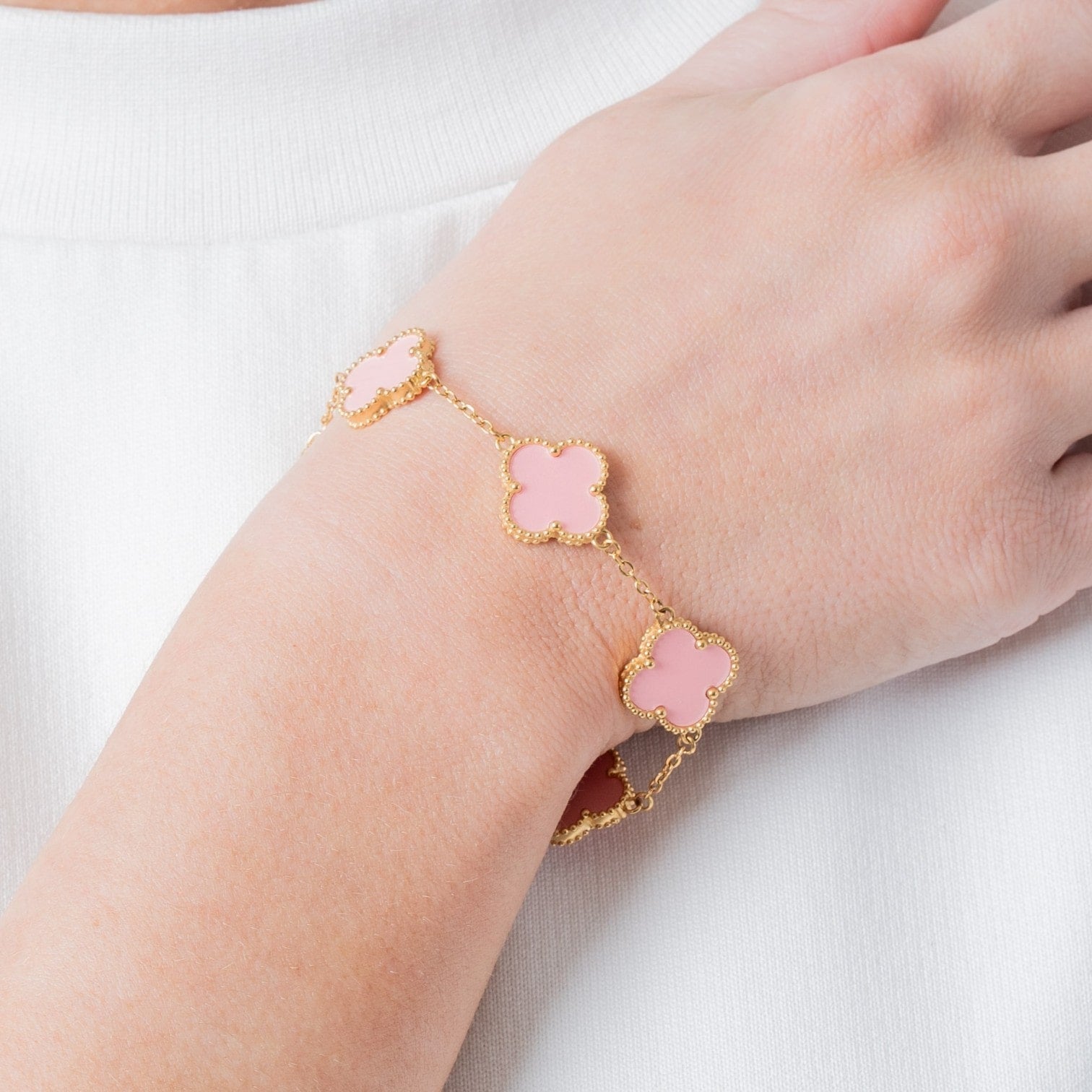Pink Clover Set - BestJewelery