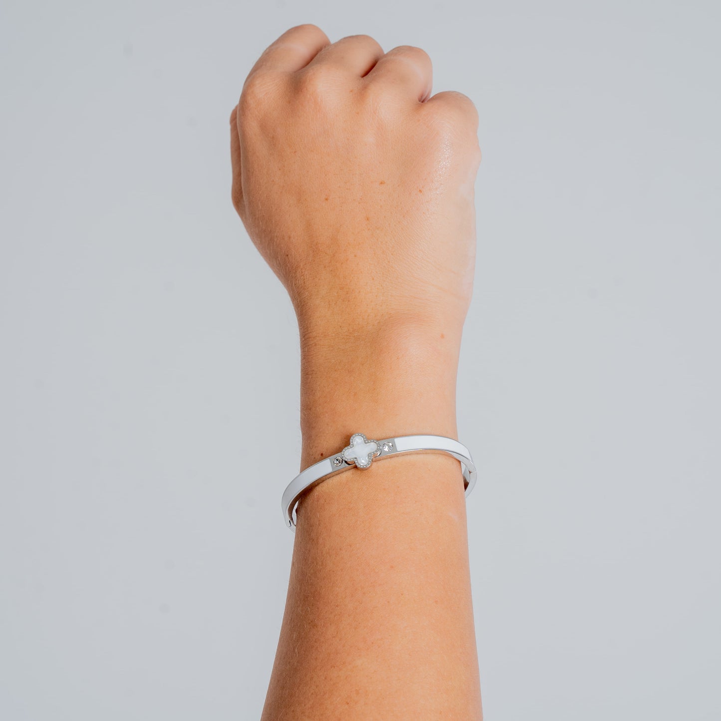 clover armreif silber