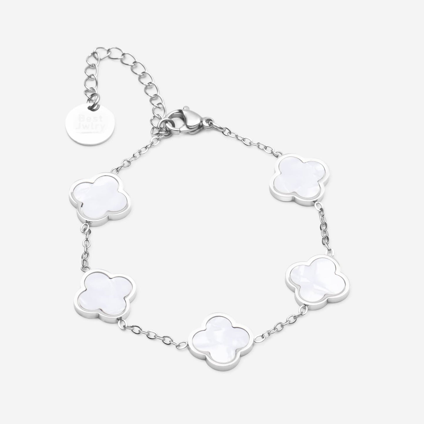 clover white armband - best jewelery